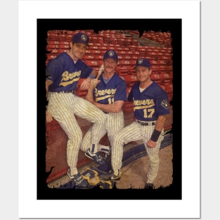 Paul Molitor, Robin Yount, and Jim Gantner in Milwaukee Brewers Posters and Art